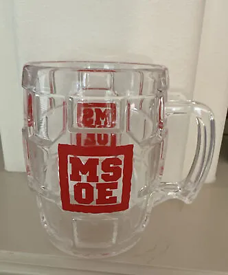 MSOE Milwaukee School Of Engineering Beverage Beer Mug Acrylic Clear Red Letters • $7.99