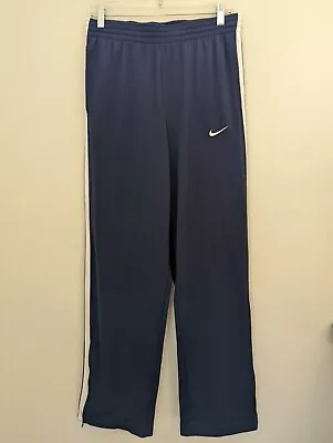 Nike Basketball Track Pants Zip Legs Medium Men’s  Dark Blue With White Stripe • $15.21