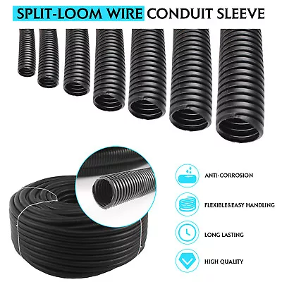 Wire LoomBlack Split LoomOutdoor Cord ProtectorFlexible Wire Conduit Auto Lot • $35.14