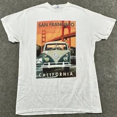 San Francisco Shirt Mens M White Graphic VW Bus Volkswagen Golden Gate Bridge • $0.99