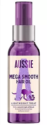 £8.95 • Buy Aussie - Mega Smooth & Repair Hair Oil 100ml, Lightweight Treatment