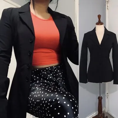 Zara Women Black Long Sleeves Tailored Blazer With Buttons Size XL Shoulder Pads • $99.99