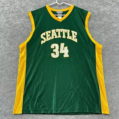 VTG Seattle Supersonics Jersey Mens XL Green Yellow #34 Ray Allen Muscle 90s • $39.95