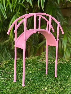 Miniature Dollhouse FAIRY GARDEN Summer Bright PINK Metal Bridge ~ Buy 3 Save $6 • $11.15