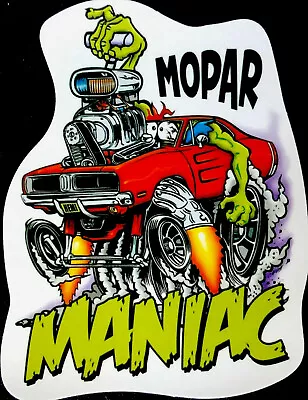 Hot Rod Sticker “ Mopar  Maniac “ 3“ X 3 1/4“ Super Cool Mopar Fans Glossy • $3.30