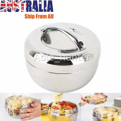 $22.98 • Buy Stainless Steel Thermo Insulated Thermal Lunch Bento Box Round Food Container AU