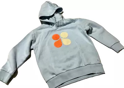 Catimini Lite Blue With Fuzzy Orange/white Front Patches Hoodie Sweatshirt Sz. 6 • $13