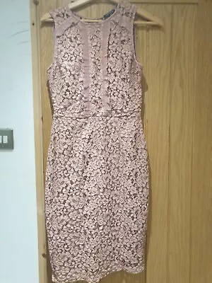 Warehouse Dress Size 6 Tea Pink Used • £4.99