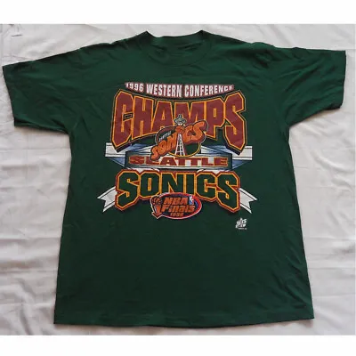 American Vintage Seattle Sonics 1996 Finals Green T-Shirt Unisex Crewneck • $14.98