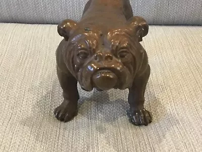 Bronze? Vintage English Bull Dog 7 1/2  Long Sculpted Figurine Collectable- 1 Lb • $35