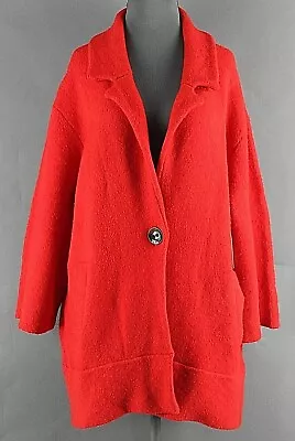 Moth NEW $198 Sz M Red One Button Stretchy Nylon Acrylic Wool Jacket Coat 234Y • $49.24