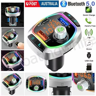 Bluetooth 5.0 FM Transmitter Car Kit Adapter MP3 Player Dual USB Fast Charger • $20.99
