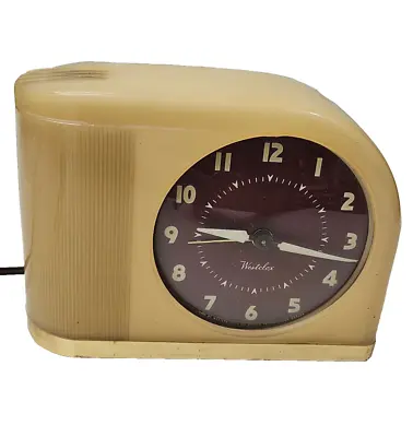 Vintage Mid Century Modern Moonbeam WestClox Brown Face Alarm Clock  Tested • $79.99