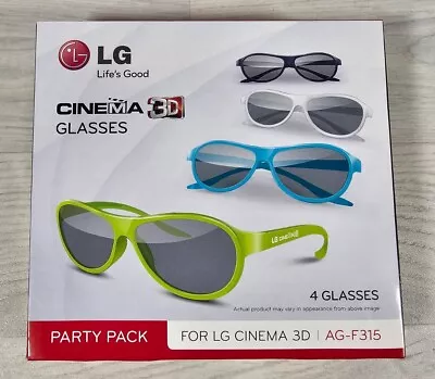 LG Cinema 3D Glasses Party Pack For LG Cinema TV 3D AG-F315 4 Pair Pack NEW • £12.99