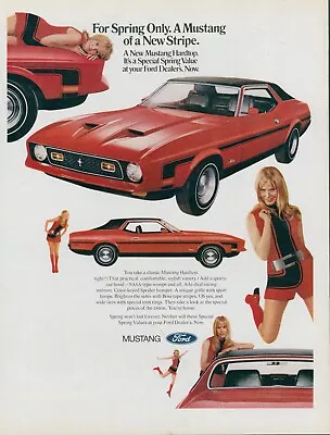 1971 Ford Mustang Hardtop NASA Scoop Stripe Go-Go Boots Vintage Print Ad L27 • $19.99