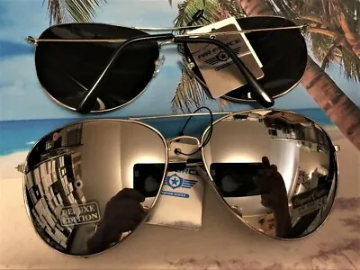 AIR FORCE Aviator Sunglasses Extra Large Mirrored Lenses  XXL • $12.95