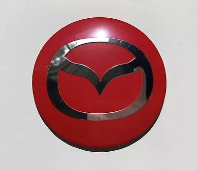 56mm RED&SILVER Dombed Wheel Centre Cap Cover Stickers For Car Mazda • $24.95