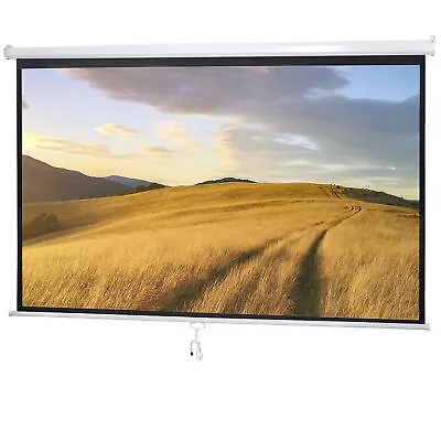 100  16:9 HD Diagonal Projection Screen Pull Down Projector Screen Home Theater • $51.58