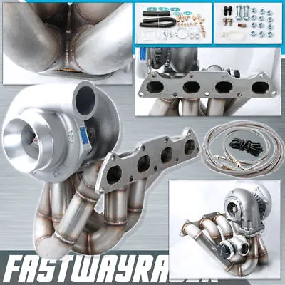 Integra B16 B18 B20 T3 Top Mount GT35 .82AR T3 Turbo Charger Kit Turbo Manifold • $849.99