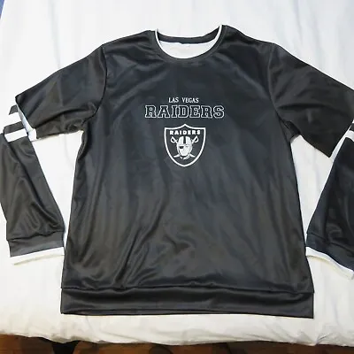 Las Vegas Raiders Men's T-Shirt Black - Logo Graphic Tee Long Sleeve - Size L • $7