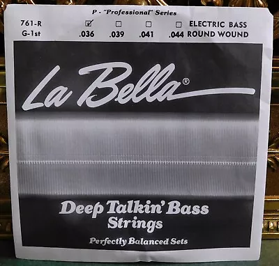 La Bella Deep Talkin Bass .036 Single Plain Steel Bass Guitar String - DTB-036 • $3.50