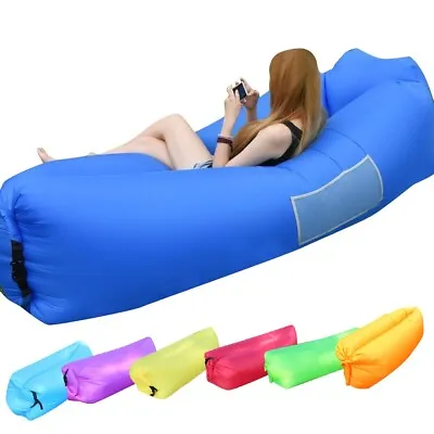 Inflatable Bed Air Sleeping Bag Lazy Chair Lounge Beach Sofa Camping • $29.22