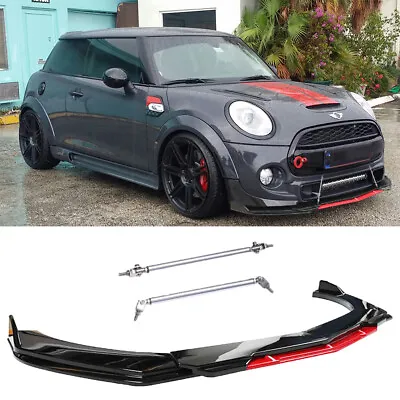 Front Bumper Lip Splitter Kits + Strut Rods For MINI COOPER R53 R56 R58 R60 F56 • $95.31