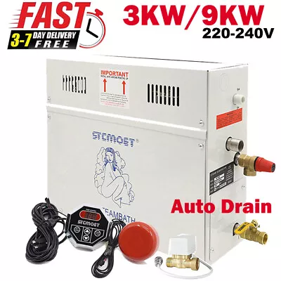 3/9KW Bath Steam Generator With Auto Drain & Waterproof Control Fit For 350cu.ft • $239.99