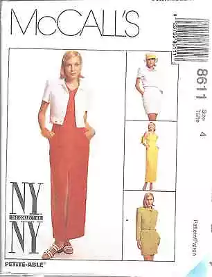 8611 UNCUT McCalls SEWING Pattern Misses Jacket Dress Skirt NY NY OOP Vintage  • $4.89