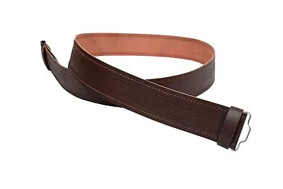 Leather Kilt Belt Adjustable Size For Kilts Highland Brown Celtic Embossed • $19.99
