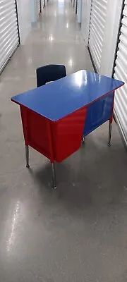 Vintage Metal School Desk With Chair • $450