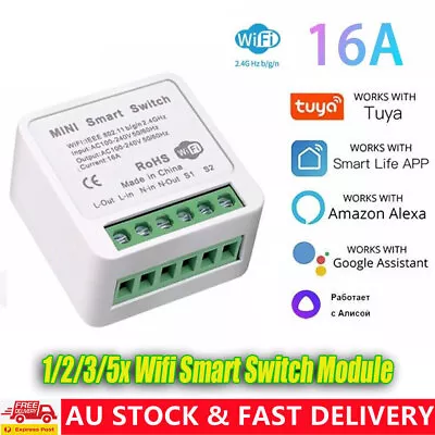 $23.99 • Buy 1/2/3/5x Wifi Smart Switch Module Timer Wireless Switches For Alexa Google Home