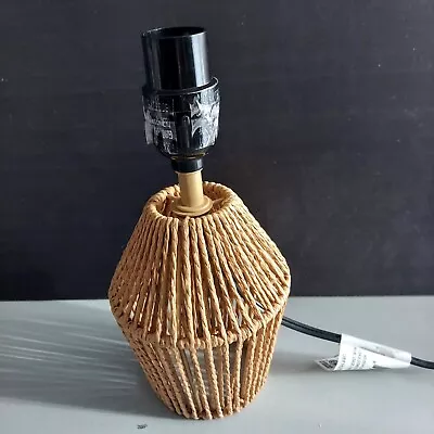 Woven Rattan Rope Style Mini Lamp 10  H W/no Shade - Electric & Works • $11.99