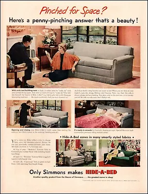 1950s Vintage Furniture AD SIMMONS HIDE A BED  Pinched For Space ? 120923 • $9.50