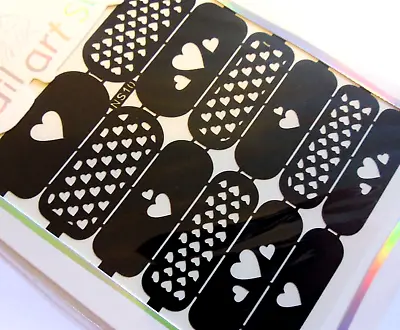 Nail Art Diecut Manicure Stencils Guide Hearts Tiny Heart Style Tip Stickers S10 • $2.65