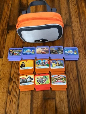 $29.99 • Buy Vtech V-Smile Games Cartridges Lot Of 11 Kids Games With Case Disney Learning