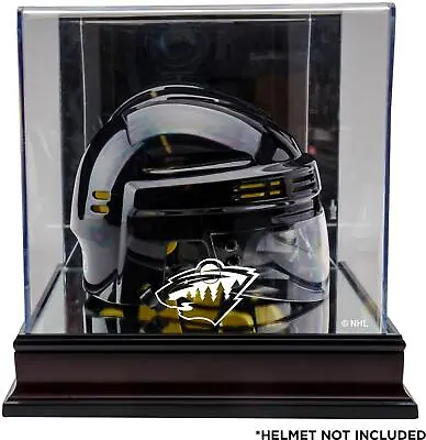 Minnesota Wild Mahogany Logo Mini Helmet Display Case • $59.99