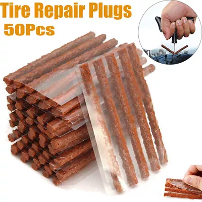 50Pcs Rubber Tire Repair Plugs Self Vulcanizing Seal Strip For Car Tubeless Tire • $8.92