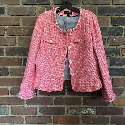 J Crew | Tweed Peplum Jacket Size 12 -40 Chest -21” Long -Cheapchicplus • $54.99