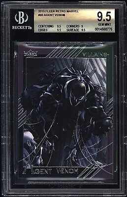 2015 Fleer Retro Marvel #60 VENOM BGS 9.5 Gem Mint POP 2 Graded MCU Card • $65