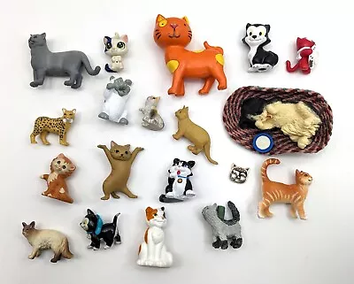 Miniature Cat Kitten Vintage Figurines Lot Of 19 For Dioramas Crafts Playtime • $21.99