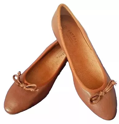 Size 6 Shoes Ballerina Flats Pumps Brown Genuine Leather Fat Face Primrose New • £54.95