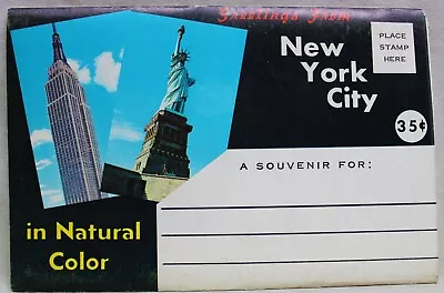 NEW YORK CITY SOUVENIR POSTCARD FOLDER 14 PHOTO VIEWS 1950s VINTAGE • $5.49