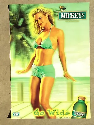 Rare Mickeys Malt Liquor Beer Busty Blonde Green Bikini Go Wide 26  X 18  Poster • $29.99