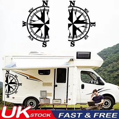 2x Motorhome Camper Van Caravan / Stickers / Decal / Graphic / Compass-mountains • £18.04