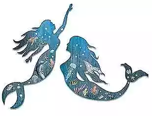 2 Pieces Metal Mermaid Wall Art Metal Fish Wall Decor Rustic Mermaid Bathroom  • $41.05