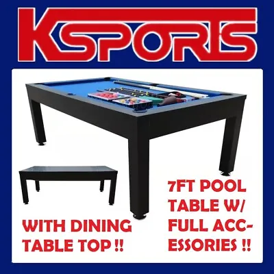 7ft Pool Table Snooker Billiard Table With Dining Table Top • $730