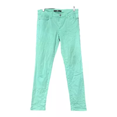 Else Womens Green Low Rise Stretch Ankle Skinny Leg Jeans Size 27 • $8.49