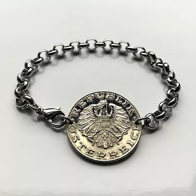 1974 Österreich Austrian Eagle 10 Heller Coin Bracelet Vienna Salzburg B000082 • $29.99