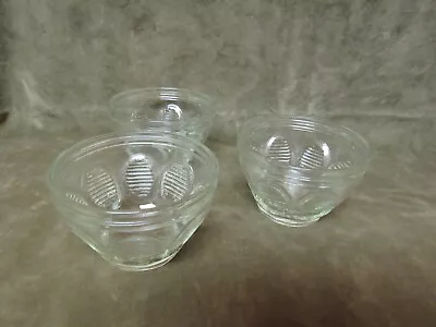 Vintage Small Size Jelly Canning Jar Lot Of 3 Wtih Oval Design On Sides • $12